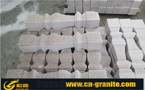 China Red Granite Railing & Baluster,Modern Design Granite Stone Railing for Interior & Exterior Decoration Glass Balcony Railing