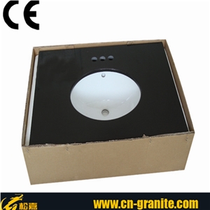 China Shanxi Black Granite Vanity Tops,Prefab Bathroom Countertop,China Black Granite Vanity Tops,Commercial Bathroom Sink Countertop,Black Granite Bathroom Countertops,Black Granite Vanity Top