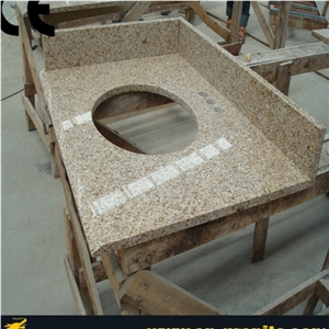 Chinese Granite Countertops, Yellow Granite Bath Tops, G682 Granite Bathroom Vanity Tops, China Cheap Granite Bathroom Countertops
