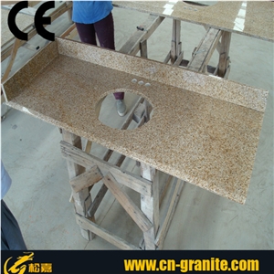 Chinese Granite Countertops, Yellow Granite Bath Tops, G682 Granite Bathroom Vanity Tops, China Cheap Granite Bathroom Countertops