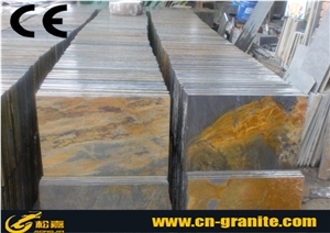 Chinese Rusty Slate Tiles for Indoor/Outdoor Floor Covering, Rusty Multicolor Slate Floor Tiles
