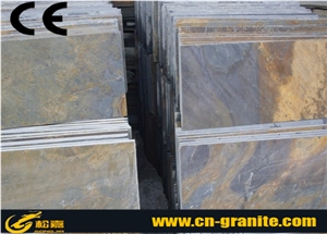 Chinese Rusty Slate Tiles for Indoor/Outdoor Floor Covering, Rusty Multicolor Slate Floor Tiles