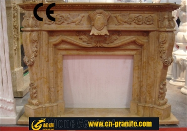 Different Kinds Of Marble Fireplace Mantel, Beige Marble Fireplace Mantel