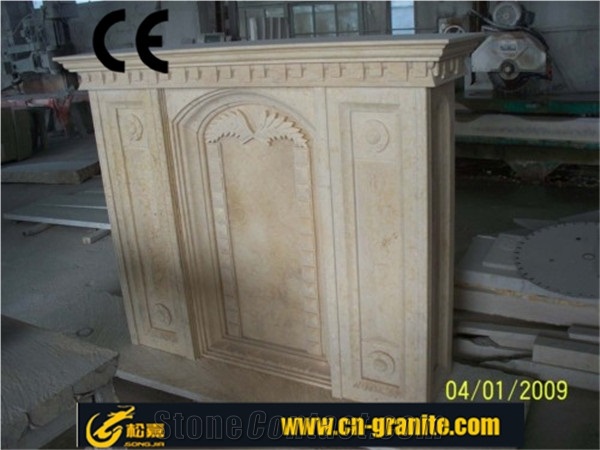 Different Kinds Of Marble Fireplace Mantel, Beige Marble Fireplace Mantel