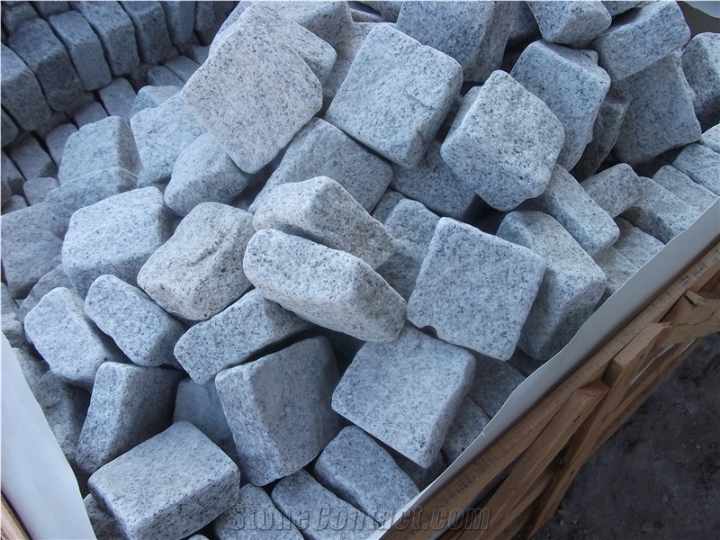 G601 Grey Granite Cube Stone Cobble Stone for Garden Stepping Paverments