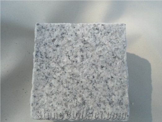 G603 Granite Cube Stone Mesh Pavers, Surface Flamed, Other Sides Natural Cobble Stone, Granite Mesh Walkway, Driveway, Patio Pavers