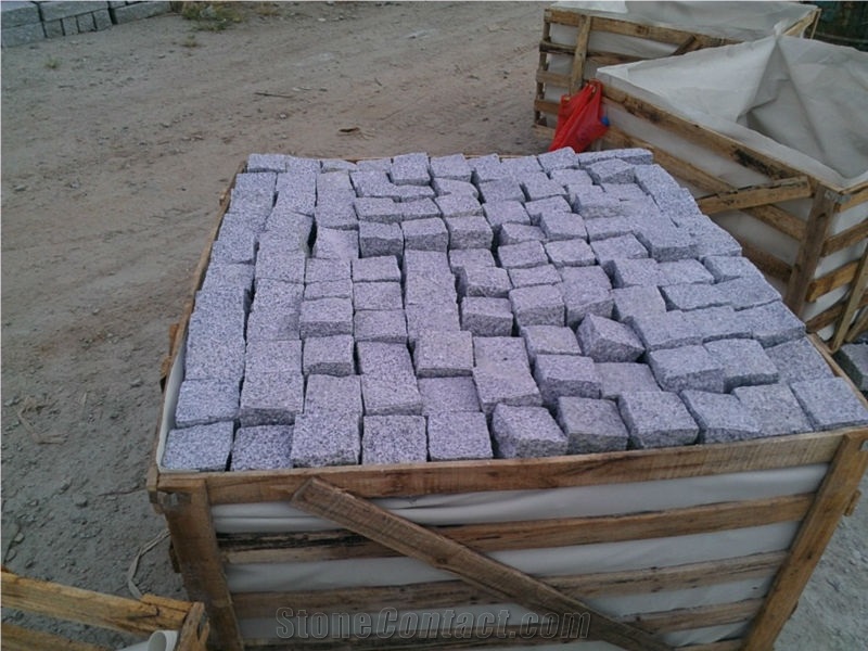 G603 Granite Driveway Paving Stone, Floor Covering, Cube Stone, Cobble Stone, Garden Stepping Pavements on Sale