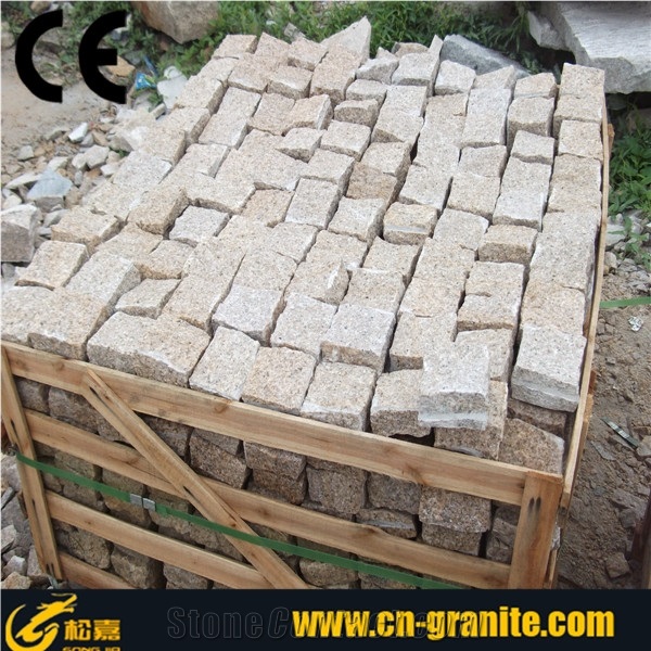 G682 Granite Cube Stone,Yellow Cobble,Cobble Stone,Cube Stone,Paving Sets,Natural Granite Paving Stone,China Cheap Granite Paving,Natural Stone Pavers,Cobble Stone