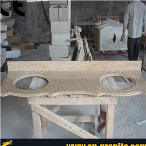 G682 Granite Vanity Tops,Integrated Bathroom Countertops,Rustic Stone Bathroom Countertops,Yellow Granite Stone Bathroom Vanity Tops,China Cheap Yellow Stone Countertops,G682 Custom Vanity Tops