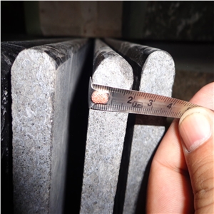 G684 Black Basalt Steps for Stair Decoration,One Long Edge Bullnose Steps.