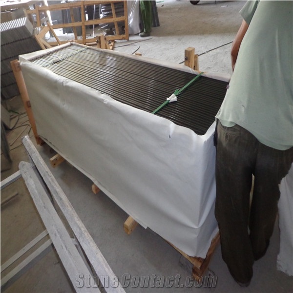 G684 Black Basalt Steps for Stair Decoration,One Long Edge Bullnose Steps.