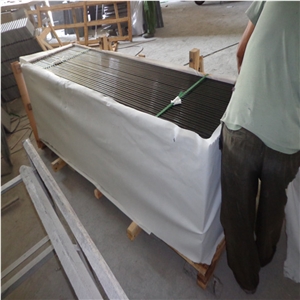 G684 Black Basalt Steps for Stair Decoration,One Long Edge Bullnose Steps.