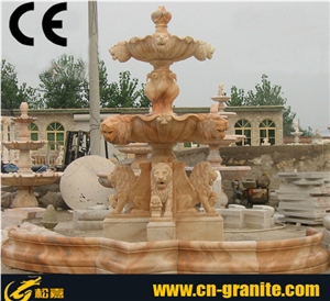 Garden Fountain,Yellow Travertine Fountain,China Yellow Travertine Fountains