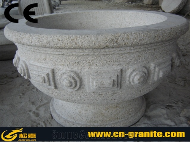 Grey Granite Garden Flower Pot Plastic Flower Pot