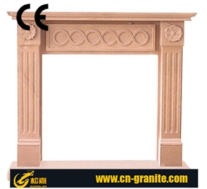 Modern Style Beige Marble Fireplace Insert Hearth