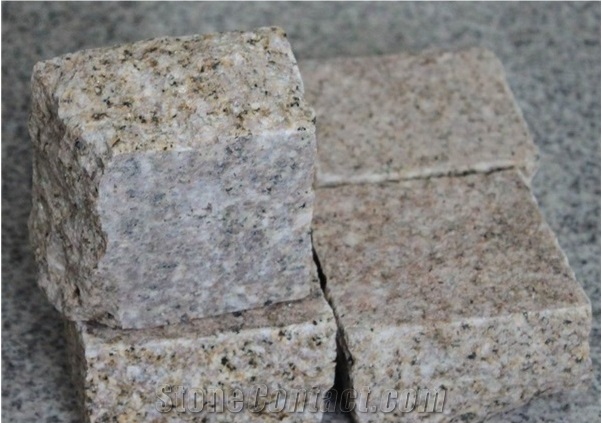 Natural G682 Granite Tumbled Cobble Stone, Cube Stone, Antique Stone, Driveway Paving Stone,Garden Stepping Pavements,Landscape,Floor Covering, Patio,Exterior Pattern