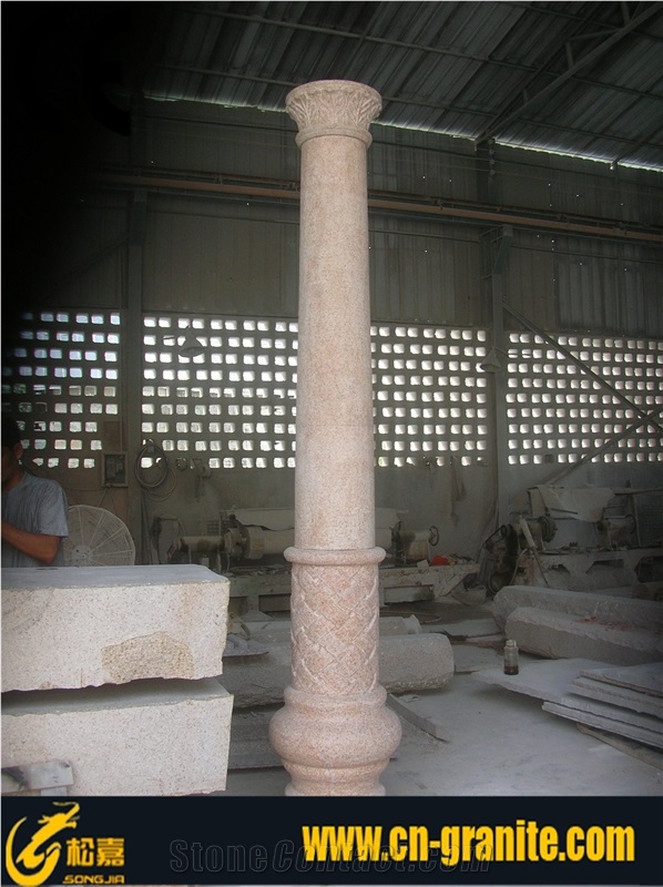 Pink Granite Roman Column, Architectural Columns Price, Songjia Column