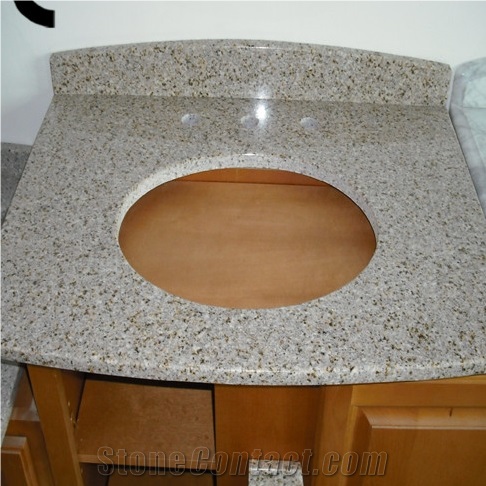 Rustic G682 Granite Vanity Tops,Bathroom Furniture,Rustic Stone Bathroom Countertops,Yellow Granite Stone Bathroom Vanity Tops,China Cheap Yellow Stone Countertops,G682 Furniture Bath Vanity