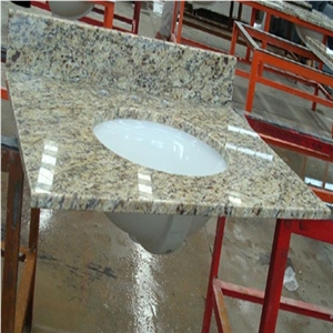 Tiger Skin Yellow Granite Countertops,Yellow Granite Bathroom Countertops, Granite Vanity Tops,Commercial Bathroom Sink Countertop,Natural Rustic Granite Bathroom Countertops,Rusty Granite Vanity Top