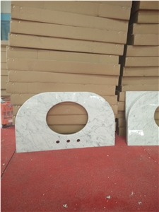 White Marble Bath Top, Bathroom Vanity Caracalla White Marble Stone Basin Tops,China White Bathroom Countertops,Bathroom Vanity Tops,Polished Vanity Top Price.China White Marble Vanity Tops,