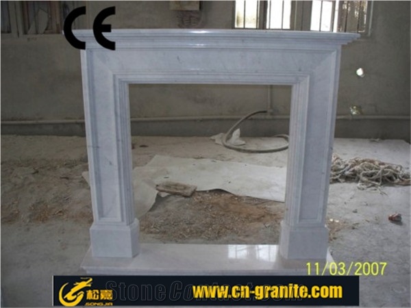 White Marble Insert Fireplace Hearth