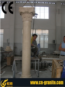 Yellow Column Pillar Building Material, Yellow Sandstone Carved Columns Yellow Column Pillar Building Material, Yellow Sandstone Carved Columns