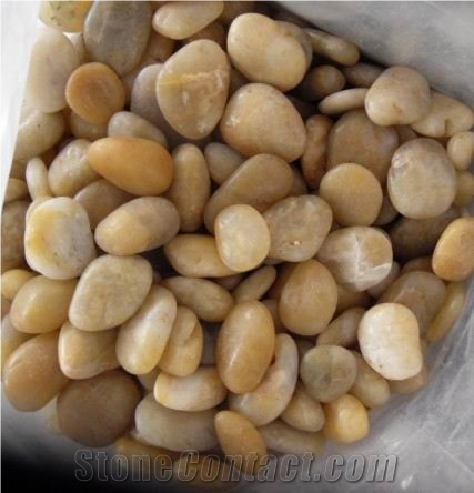 Yellow Granite Polished Pebble Stone,Yellow Aggregates Stone,Yellow Gravel,Wholesale Pebble for Sale
