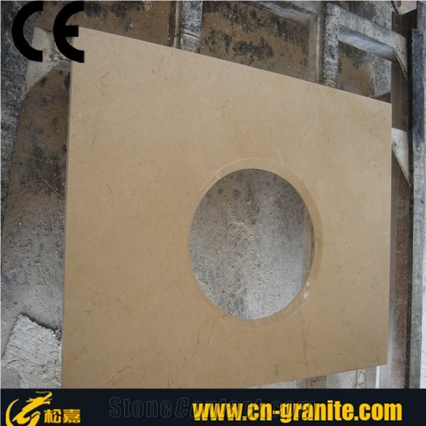 Yellow Marble Stone Basin Top, Beige Stone Vanity Tops, China Beige Stone Countertops, Bathroom Countertops, Custom Vanity Tops, Bathroom Vanity Tops