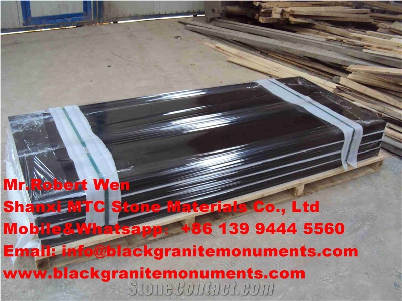 Absolute Black Granite Tombstone Kerbs,Shanxi Black Granite Monument Kerb Ireland