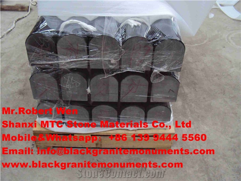 Absolute Black Granite Tombstone Post,Shanxi Black Granite Monument Posts Ireland