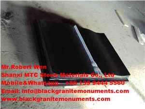 Absolute Black Granite Tombstone,Shanxi Black Granite Book Slant Grave
