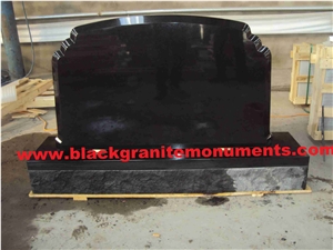 Black Granite Cemetery Engraved Headstones Tombstones, Memorial Stone Gravestones, Custom Tombstone Monument Design, Western American Style Single Monuments
