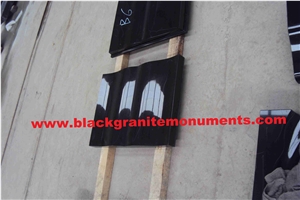 Black Granite Polished Monument Book Slant Grave