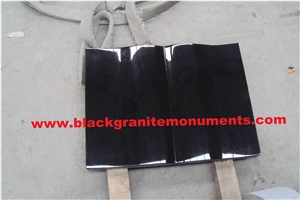 Black Granite Polished Monument Book Style Slant Grave