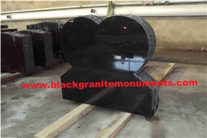 China Black Granite Cemetery Carving Headstones Tombstones, Natural Stone Memorial Engraved Gravestone, Custom Tombstone Monument Design, Western American Style Single Monuments