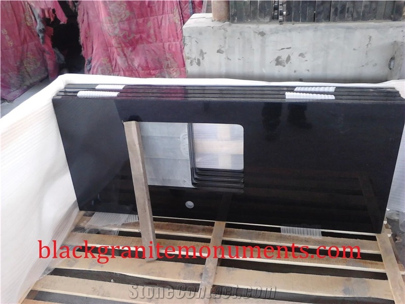 Shanxi Black Granite Countertop, Absolute Black Counter Top, Kitchen Countertops, Custom Countertops