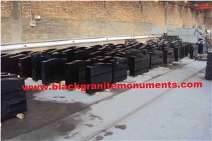 Shanxi Black Granite Polished Engraved Headstones with Base,Cemetery Carving Tombstones,Custom Tombstone Monument Design,Western American Style Single Monuments,Natural Stone Memorial Gravestone