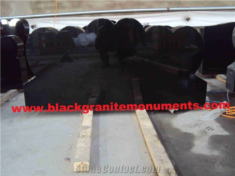 Shanxi Black Granite Polished Engraved Headstones with Base,Cemetery Carving Tombstones,Custom Tombstone Monument Design,Western American Style Single Monuments,Natural Stone Memorial Gravestone