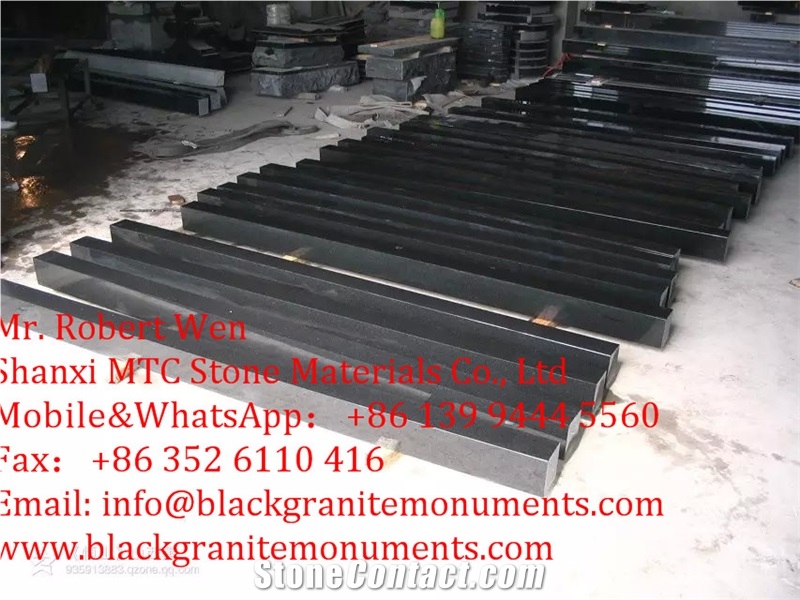 Shanxi Black Granite Polished Kerbstone China Black Granite Side Stone Road Stone