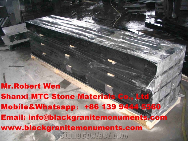 Shanxi Black Polished Kerbs, Monumental Border for Ireland Market