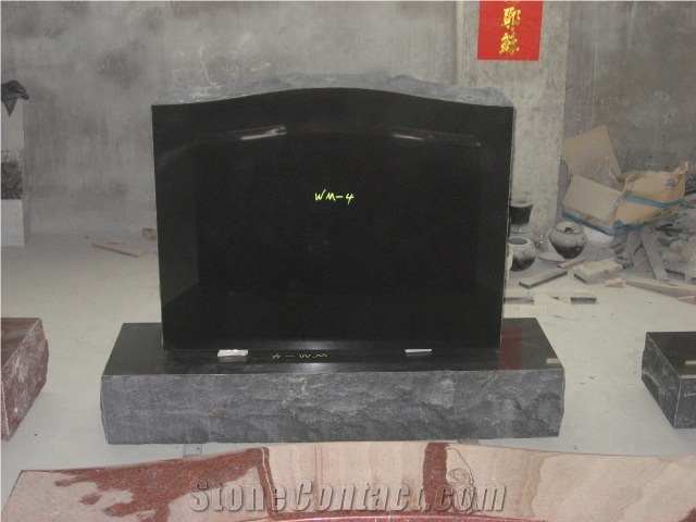 American Style Shanxi Black Granite Simple Monument