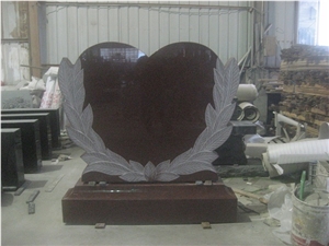 Custom Engraved Heart Design Tombstone