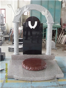 Multi-Color Granite Monuments Shanxi Black Granite Tombstone