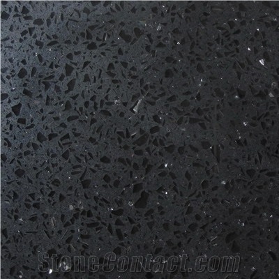 B1014 Black Mirror Quartz Stone with Safety Guaranty,Anti Corruption,Anti Fading,Scratch Resistance Mainly and Widely Used in Kitchen, Bathroom, Bar, School, Hospital and Other Public Place Projects