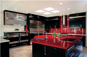 Bestone Red Color Engineered Stone Kitchen Countertops for Multifamily/Hospitality Projects Like Kitchen Worktops,Bathroom Vanity Tops Bestone Red Color Engineered Stone Kitchen Countertops for Multifamily/Hospitality Projects Like Kitchen Worktops,Bathroom Vanity Tops