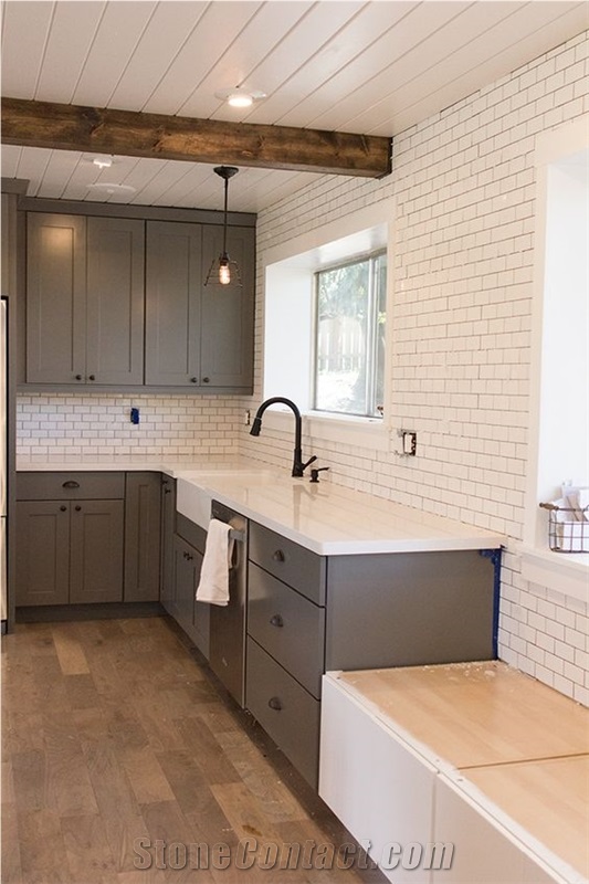 Bst Corian Stone Pre-Fabricated Tops Customized Kitchen Countertop Shapes with Various Edge Profiles