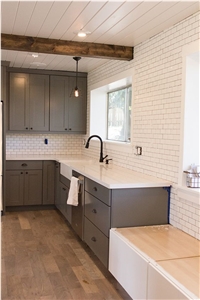 Bst Corian Stone Pre-Fabricated Tops Customized Kitchen Countertop Shapes with Various Edge Profiles