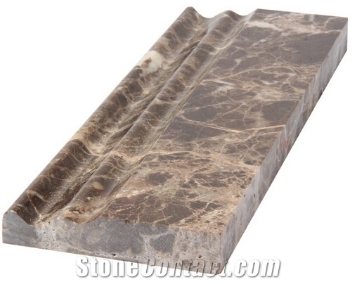 Dark Emperador Polished Marble 5x12 Base Moulding