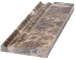 Dark Emperador Polished Marble 5x12 Base Moulding