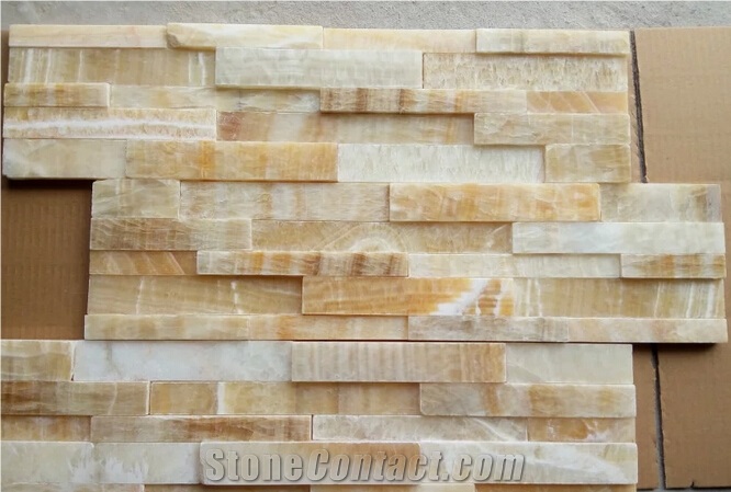 Honey Onyx Bricks Mosaic Tile for Wall Cladding